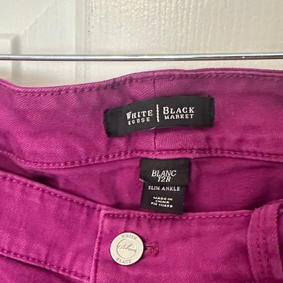 White House Black Market Magenta Slim Ankle Pants - Picture 2 of 6